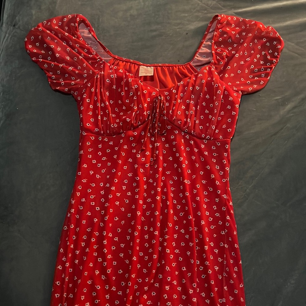 Red summer mini dress